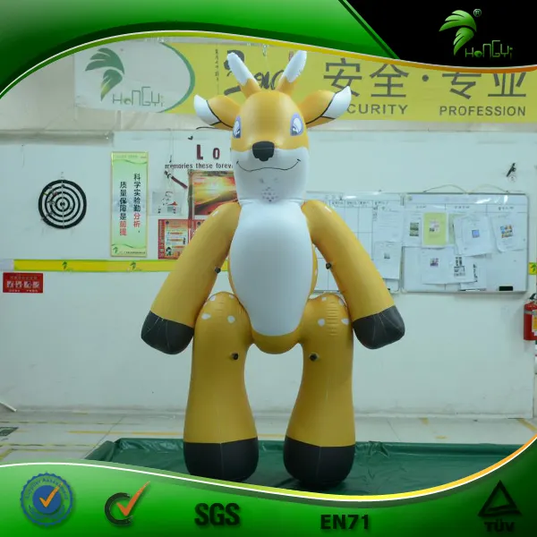 Hongyi Inflatable पशु सूट चलने Inflatable कार्टून हिरण सूट शरीर मुद्रास्फीति पीवीसी वेशभूषा