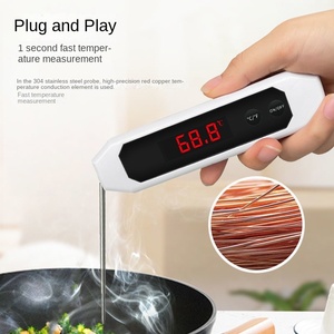 Sonda impermeable, higrómetro plegable de lectura instantánea precisa con resolución de 0,1 °C, blanco para cocinar perfecto - Product Image 5