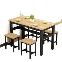 Table à manger commerciale de style moderne Ensemble de chaises à motif carré pour restaurants Cantines Boutiques de nouilles Snack Bars Stands de nourriture Café