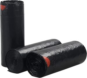 CFC Logo personnalisé Cordon de serrage de couleur bleue Sacs à ordures compostables en plastique PE à usage intensif sur rouleau Offre Spéciale pour usage domestique Expositions - Product Image 2