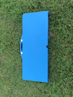 Ensemble de table et de chaises pliantes d'extérieur en alliage d'aluminium moderne, 4 places, avec trou pour parasol, pour cour et camping