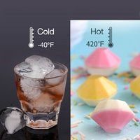 Glaçons en silicone réutilisables de haute qualité, qualité alimentaire, forme de diamant noir, antiadhésifs, pour bar et fêtes