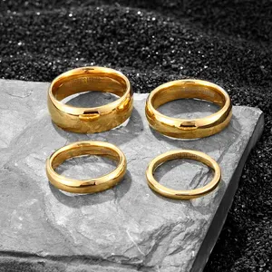結婚指輪24k金メッキタングステンカーバイドリング女性用男性女性カスタム卸売ジュエリー