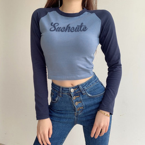 <span class=keywords><strong>T</strong></span>-<span class=keywords><strong>shirt</strong></span> à manches longues pour <span class=keywords><strong>femme</strong></span>, basique, solide, décontracté, bleu <span class=keywords><strong>gris</strong></span>, crop top, <span class=keywords><strong>t</strong></span>-<span class=keywords><strong>shirt</strong></span> tendance, ajusté, tee-<span class=keywords><strong>shirt</strong></span> pour <span class=keywords><strong>femme</strong></span>, OEM - Product Image 2
