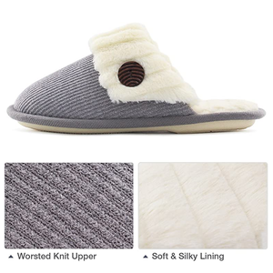 Zapatillas de casa con cordones de espuma de memoria tejidas al aire libre, suaves, cálidas, suaves y cálidas para mujer - Product Image 6