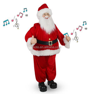 150CM rosso animato <span class=keywords><strong>Santa</strong></span> <span class=keywords><strong>Claus</strong></span> figurine in piedi personalizzato a grandezza naturale Noel Baba danza musicale e canto decorazione della festa di natale - Product Image 2