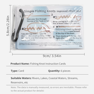 LUSHAZER – Lot de 12 cartes de guides de nœuds de pêche essentiels en PVC, guide de poche portable pour tous les pêcheurs - Product Image 2