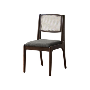 Silla de Comedor Tejida para Restaurante Bistro con Cojín, Silla Ergonómica para Comedor de Casa de <span class=keywords><strong>Playa</strong></span>, Económica para Restaurante CJ-027 - Product Image 1