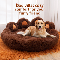 Lit pour animaux de compagnie en peluche, forme de patte d'ours, portable, personnalisable avec logo, vente en gros par le fabricant, lavable, de luxe, pour chien et chat