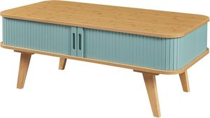 Combohome - <span class=keywords><strong>Mesa</strong></span> Auxiliar <span class=keywords><strong>de</strong></span> Bambú <span class=keywords><strong>de</strong></span> Madera Maciza al por Mayor, con Esquinas Redondeadas y Compartimentos Cerrados, <span class=keywords><strong>Mesa</strong></span> <span class=keywords><strong>de</strong></span> <span class=keywords><strong>Centro</strong></span> <span class=keywords><strong>de</strong></span> Bambú - Product Image 3
