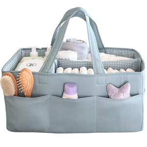 Organisateur de couches pour bébé, panier de rangement doux pour table à langer, panier mignon pour bébé, essentiels pour nouveau-né - Product Image 1