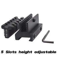 CoyotiSports Tactique Heavy Duty 6061 Aluminium 21mm 5 Fentes Rouge Dot Scope Adaptateur Hauteur Réglable Riser Mounts Chasse Sight