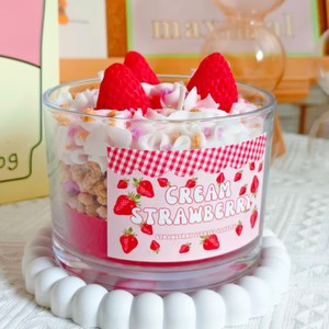 Simulation Fruit Dessert Scented Candle Glass <b>Cup</b> Cream Topping Candle Holiday Birthday Gift Ornament - Product Image 3