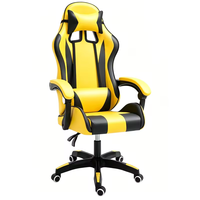 Chaise de jeu exécutive ergonomique en cuir avec support lombaire, accoudoirs inclinables et réglables, hauteur réglable, pivotant à 360 degrés, en métal