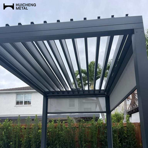 Pergola Bioclimatique Moderne en Aluminium Bronze Étanche avec Commande Manuelle par <span class=keywords><strong>Manivelle</strong></span> <span class=keywords><strong>pour</strong></span> Terrasse au Bord de la Piscine, Auvent et Abri de Piscine - Product Image 4