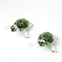 Fish Tank Micro Aquarium Tortue Décor Statue Petit Animal Art Figurine Coloré Mini Tortue Verre Artisanat Ornement À Collectionner