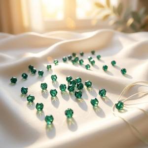 Perles de résine époxy facettées en opale verte <span class=keywords><strong>Palais</strong></span> 4 mm, haute clarté, double pointe, écologiques, durables, perles en vrac pour bijoux - Product Image 4