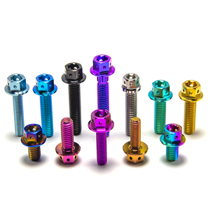 Boulons à bride en titane coloré certifiés ASME, classe 8.8 Gr5, tête hexagonale, filetage UNF, usinés CNC, fixations pour moto, 10 mm, anodisés - Product Image 5