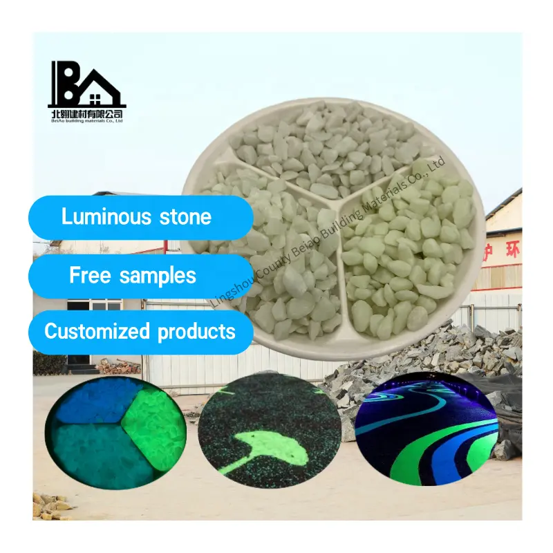 Luminous Stones Glow in the dark Gravel Polished Glowing Pebbles Paving for Landscaping Mix Concrete Glossy Floor Embellish Bead