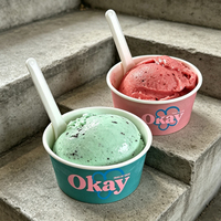 Vaso de helado con diseño personalizado y logotipo, 3oz, 5oz, 8oz, con tapa de papel, diseño gratuito, muestra gratuita de prueba, empaque para helado