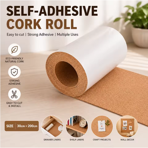 <span class=keywords><strong>Rouleau</strong></span> de panneau en <span class=keywords><strong>liège</strong></span> auto-adhésif moderne, pelable et repositionnable, revêtement mural anti-moisissure et anti-humidité pour la maison, le bureau et l'école - Product Image 4