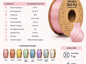 Filamento PLA de Seda Yiqiu3D, Serie Macaron Pastel, Colores Combinados, Bobinas de Filamento para Impresora 3D, para Creality Anycubic - Product Image 6