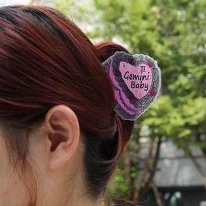 Jepit Rambut Bentuk Oval Matte Elegan dengan Desain Pastel Berwarna-warni Zodiac Acetate Cake - Product Image 3