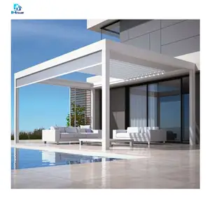 Gazibo al aire libre Gazebo Pérgola de aluminio impermeable Exterieur con vidrio deslizante