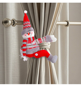 Christmas Plush Curtain Tieback Santa Snowman <b>Reindeer</b> Curtain Holder Doll Curtain Buckle Home Window <b>Xmas</b> Decoration - Product Image 5