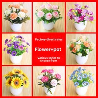 Dekorasi Ruang Tamu Langsung dari Produsen, Bunga Daisy Kecil Buatan, Rangkaian Kreatif, Tanaman Pot