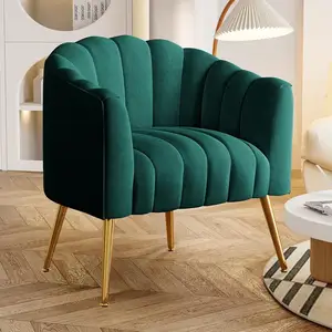 Cadeira de acento de sofá de abóbora de grandes dimensões, cadeiras estofadas de veludo modernas e confortáveis, poltrona de sofá único de luxo para sala de estar