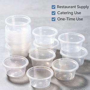 Contenedor de Condimentos Desechable Antiderrames, Vaso de Plástico Transparente para Salsas para Llevar - Product Image 4