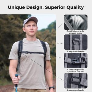 Sac à dos de randonnée de jour léger-Pack compact et polyvalent pour de courts voyages, des aventures en plein air et une utilisation quotidienne - Product Image 3