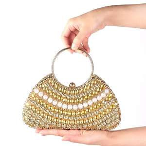 DAQI Lady Fashionable Evening Clutch Crossbody Shoulder <b>Bag</b> <b>Pearl</b> Embedded Diamond Tassel Pu Material Snap Closure Women's - Product Image 5