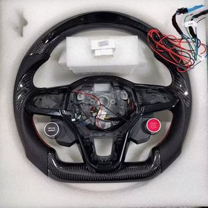 Volante de Fibra de Carbono con Revestimiento de Gamuza para <span class=keywords><strong>Volkswagen</strong></span> Golf 7 7.5 GTI GTD <span class=keywords><strong>GTE</strong></span> R 2013-2020 Polo GTI Tiguan <span class=keywords><strong>Passat</strong></span> DSG - Product Image 5