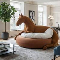 Sofá de Peluche con Diseño Artístico de Animales, Sillón de Peluche Gigante con Forma de Caballo, Muebles para Sala de Estar