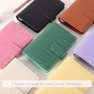 A7 cá sấu Vegan da Bìa Cứng 6 vòng Ngân Sách Tiền mặt thẻ chất kết dính có sẵn cho photocard với A7 A6 A5 chất kết dính phong bì - Product Image 4