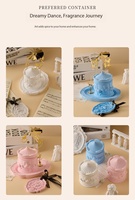 Ensemble de bougies aromatiques de luxe en verre, design carrousel, lanterne rotative créative avec impression sérigraphiée, parfumée, pour la Fête des Pères et Pâques