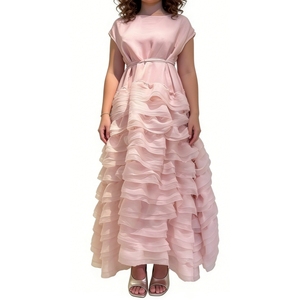 เดรสยาวผู้หญิงหลายชั้นแต่งระบายพร้อมเข็มขัด ดีไซน์หรูหรา โรแมนติก แฟชั่น - Product Image 1