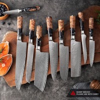 Ensemble de couteaux japonais Damas VG-10, lames en acier 67 couches, manche en résine, couteaux de cuisine avec boîte cadeau, collection Chef
