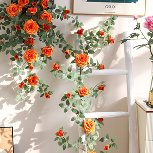Jiumai Artificial Rose Vines Silk Flowers <b>Wall</b> <b>Decor</b> For Wedding Home Outdoor Decoration - Product Image 2