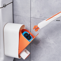 Brosse de nettoyage pour toilettes DS1569 avec tête remplaçable, manche long, nettoyant pour cuvette de toilettes, brosse de toilettes jetable