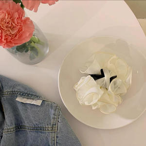 Pinza de pelo grande coreana de plástico con flor para mujer, accesorios de verano para cabello grueso, diseño de nicho, pinza de tiburón, pinza de tela dulce con flor - Product Image 6