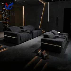 Sofá de Cine en Casa Moderno VIP Personalizado, Muebles de Sala de Estar, Reposacabezas Eléctrico con Doble <span class=keywords><strong>Motor</strong></span> y Masaje - Product Image 4