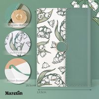 Carnet magnétique floral, élégant carnet de notes exécutif à couverture rigide en similicuir, journal de voyage, fleur de muguet, personnalisable
