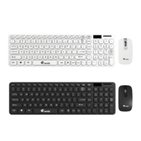 Combo de Teclado y Ratón Inalámbrico Ergonómico Ultrafino de 101 Teclas, Resistente al Agua, 2.4Ghz, Listo para Jugar, para Windows, Chrome, Laptop, PC
