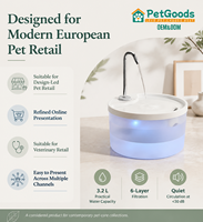 Fontaine à eau pour chat moderne de 3,2 L avec capteur de mouvement, filtre à 6 couches et protection contre le manque d'eau pour chats et petits chiens, utilisation en intérieur