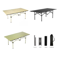 Table pliante longue et pratique en plein air pour rouleau d'oeufs noirs Table de pique-nique pour barbecue voiture et voyage sur la route