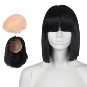 Hard Shell <strong>Wig</strong> for Clothing Female Model Half Factory Wholesale Black <strong>Short</strong> Straight Hair bob <strong>Wig</strong> with Hard Shell - Product Image 1
