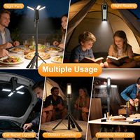 Lampe de travail LED solaire télescopique pliable avec support extensible pour la chasse, le camping, la randonnée et la réparation